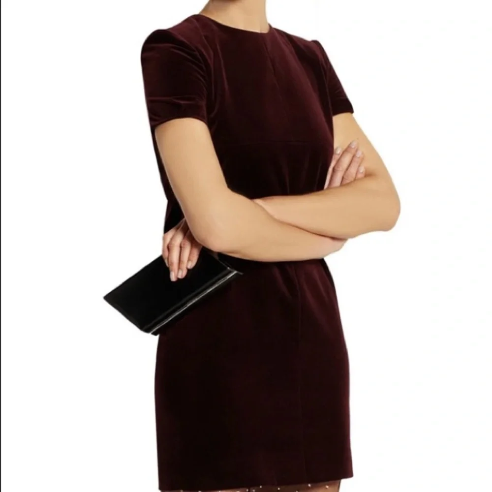 Saint Laurent Diagonal Leather Minaudière Clutch Black Gold - Picture 5 of 16